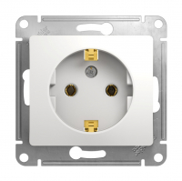Розетка Schneider Electric Glossa 1-местная с/з скрытой установки без рамки, белый (GSL000143)