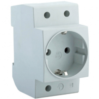 Розетка на DIN-рейку Stekker 2P+PE 16А, серая (PST16-70-20)