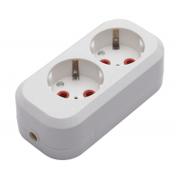 Розетка Stekker 2-местная с/з разборная переносная, белый (PST16-210-20)