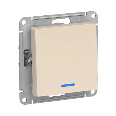 Выключатель Schneider Electric AtlasDesign 1-клавишный скрытой установки с подсветкой, без рамки, бежевый (ATN000213)