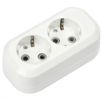 Колодка 2 гнезда с заземлением, белая, UNIVersal