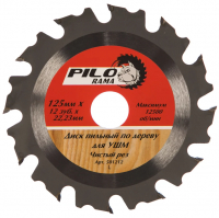 Диск пильный по дереву Pilorama 125х22,2/20/16 мм 12 зубьев
