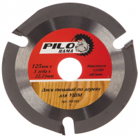 Диск пильный по дереву Pilorama 125х22,2/20/16 мм  3 зуба