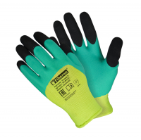 Перчатки Fiberon Для садовых работ Колибри, полиэстер, вспененное латексное покрытие