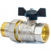 Кран  1/2" с американкой LD г/ш бабочка