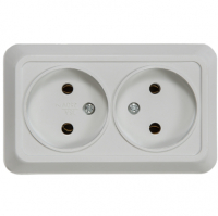 Розетка Bolleto 2-местная без заземления открытой установки, белая