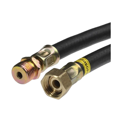 Шланг газовый армированный черный 1/2" гайка/штуцер (1,2 м)