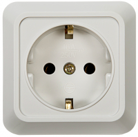 Розетка Bolleto 1-местная с заземлением открытой установки, белая