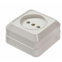 Розетка Bolleto 1ОП белая накладная 7022