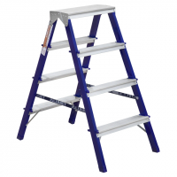 Стремянка стальная 2-х стороння 4 ступени, Алюмет