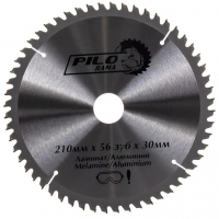 Диск пильный по ламинату и алюминию Pilorama 210х30 мм 56 зубьев