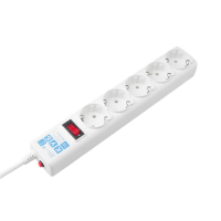 Сетевой фильтр Power Cube 5 гнезд 3 м с заземлением с выключателем, белый (SPG-B-10-WHITE)