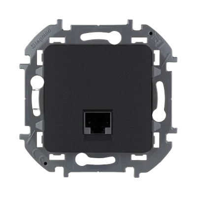 Розетка Legrand Inspiria RJ45 скрытой установки без рамки, антрацит (673828)