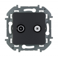 Розетка Legrand Inspiria TV/SAT "звезда" скрытой установки без рамки, антрацит (673883)