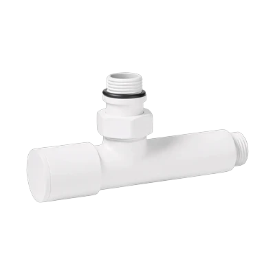 Кран для полотенцесушителя Vieir VR2033 1/2"-1/2" штуцер/штуцер, белый
