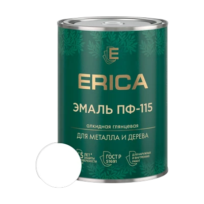 Эмаль алкидная ПФ-115 Erica, белая 0,8 кг