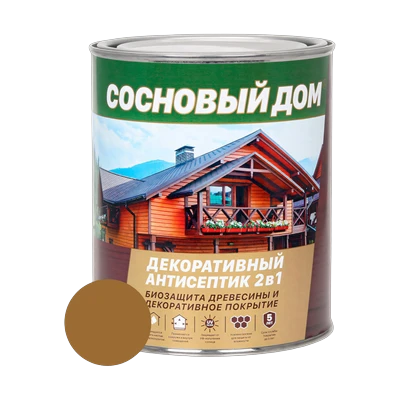 Состав декоративно-защитный Сосновый дом для древесины, орегон 0,8 л