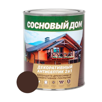 Состав декоративно-защитный Сосновый дом для древесины, палисандр 0,8 л