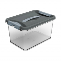 Контейнер для хранения Martika Клик 10 л с защелками и ручкой, темно-серый (С274ТСЕР)