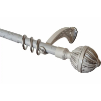 Карниз телескопический Волшебная палочка 1-рядный, Белое серебро