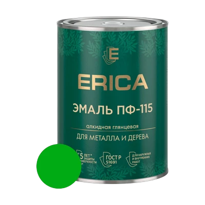 Эмаль алкидная ПФ-115 Erica, зеленое яблоко 0,8 кг