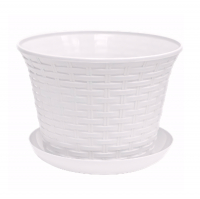 Кашпо для цветов Ротанг 4,0 л, белый