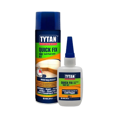 Клей Tytan Professional двухкомпонентный цианакрилатный для МДФ, прозрачный 200 мл 