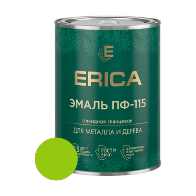 Эмаль алкидная ПФ-115 Erica, фисташковая 0,8 кг
