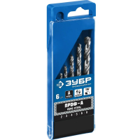Набор сверл Зубр Проф-А по металлу (6 шт) 29625-Н6