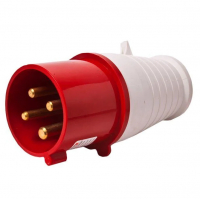 Вилка силовая 3P+PE 32А 380В белая TDM