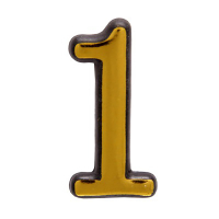 Цифра на дверь Аллюр "1" пластиковая, золото