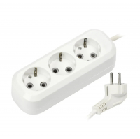 Удлинитель Smartbuy 3 гнезда 3 м евро с заземлением, белый (ПВС 3х1,0 мм²)