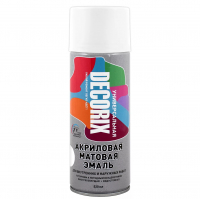 Эмаль аэрозольная Decorix матовая, белый (520 мл)