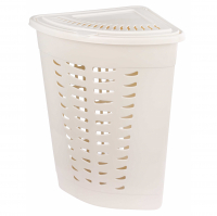 Корзина для белья 45 л угловая, слоновая кость (1364М)