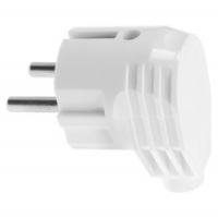 Вилка угловая 16А 250В белая (земля), Smartbuy