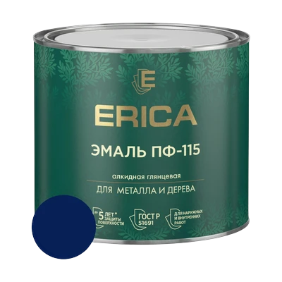 Эмаль алкидная ПФ-115 Erica, синяя 1,8 кг