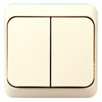 Выключатель Этюд 2-клавишный открытой установки, кремовый 