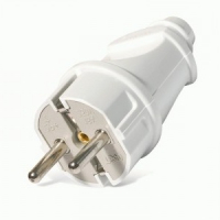 Вилка Universal прямая 16А 250В с/з, белая