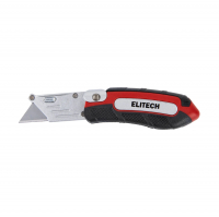 Нож складной Elitech трапецевидное лезвие, цинк, 3 лезвия в комплекте (410501)