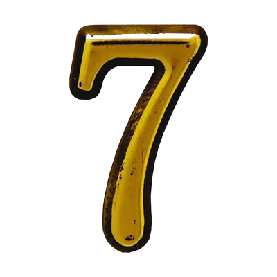 Цифра на дверь Аллюр "7" пластиковая, золото