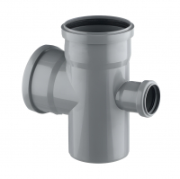Крестовина канализационная 110 мм 90° с отводом 50 мм, одноплоскостная