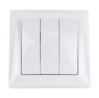 Выключатель Кунцево-Электро Селена 3-клавишный скрытой установки, белый (С0510-406)