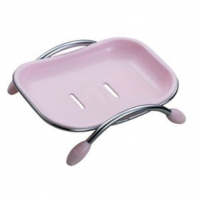 Мыльница Potato P201 (P208-2) пластик на металлических ножках, розовый