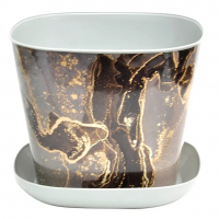 Кашпо "Мрамор" 2,5 л с поддоном, квадратное