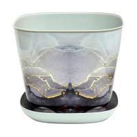 Кашпо "Мрамор" 5 л с поддоном, квадратное