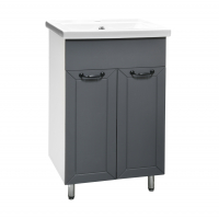 Тумба Santrek Кашемир 60 + умывальник Como 60, графит софт