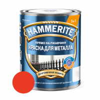 Краска по ржавчине Hammerite 3 в 1 гладкая, красная 0,75 л