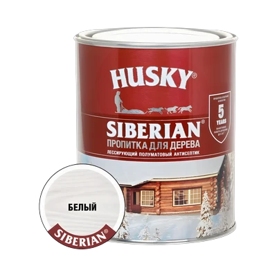 Пропитка для дерева Husky Siberian полуматовая, белый (0,9 л)