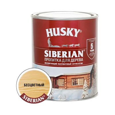 Пропитка для дерева Husky Siberian полуматовая, бесцветный (0,9 л)