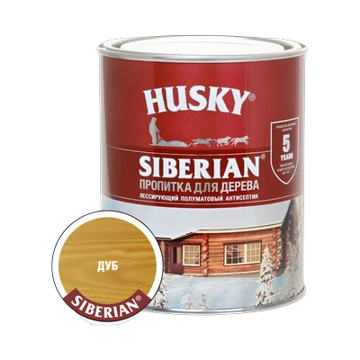 Пропитка для дерева Husky Siberian полуматовая, дуб (0,9 л)